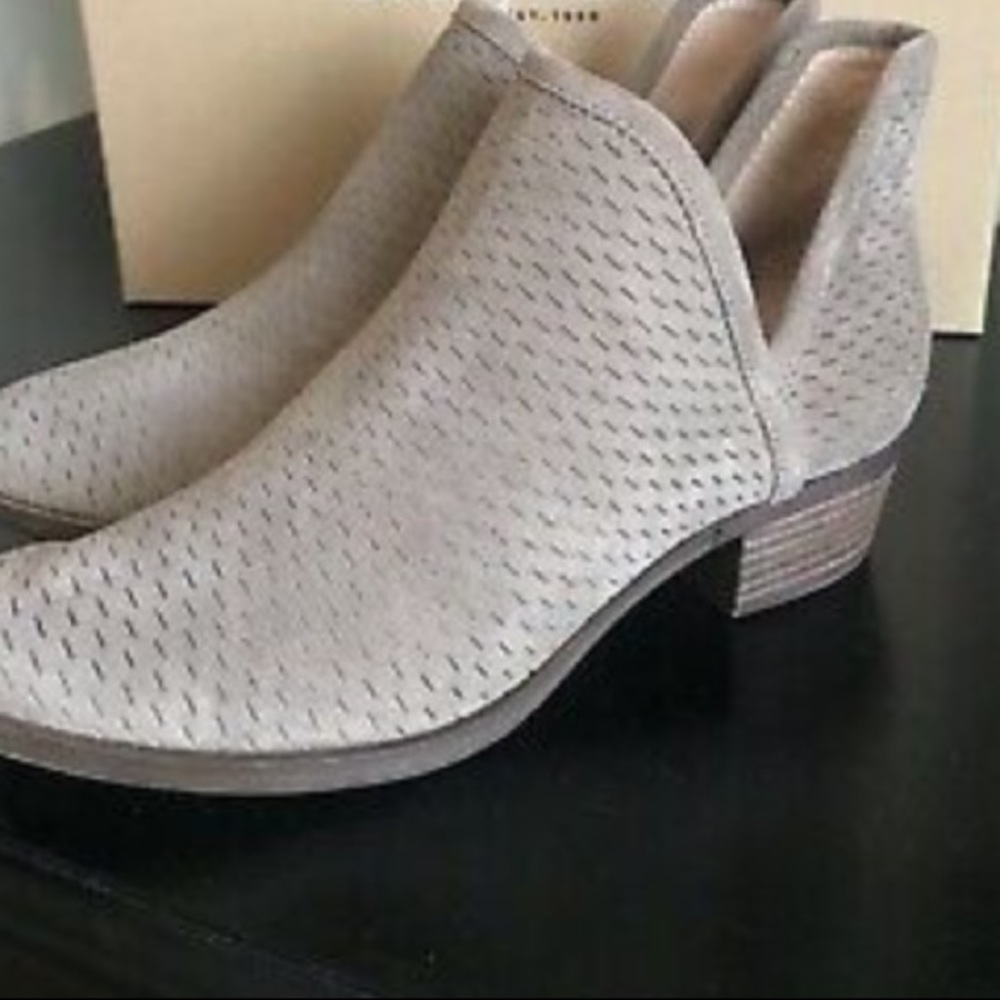 Target grey slip on booties leather suede